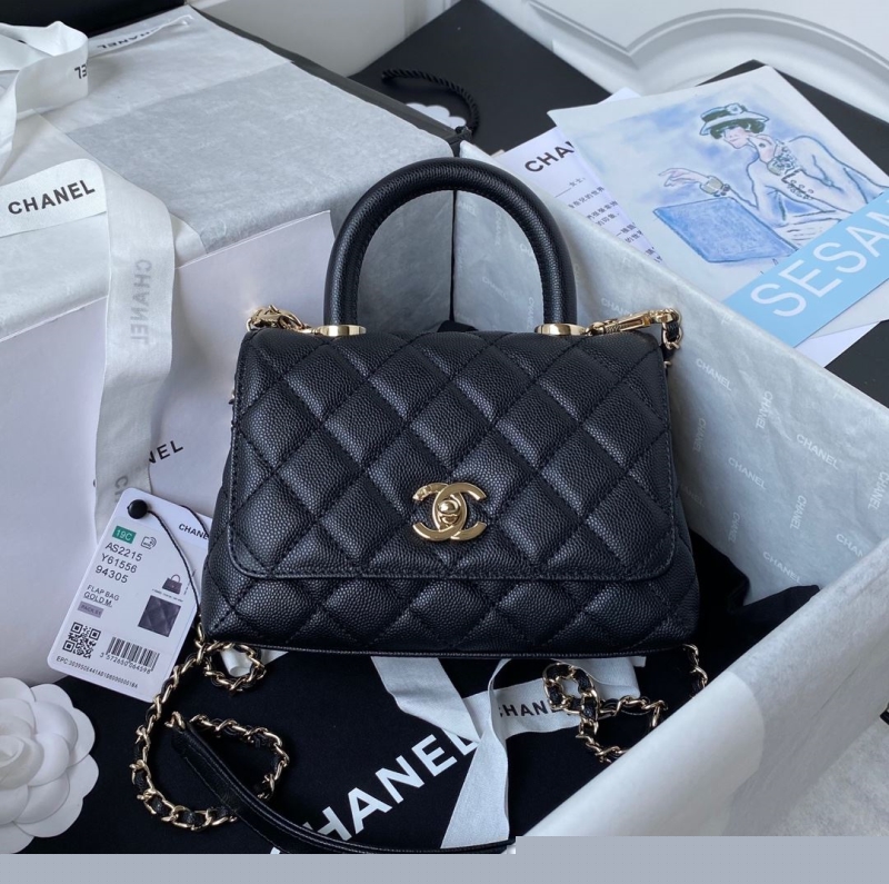 Ch*el top handle bags